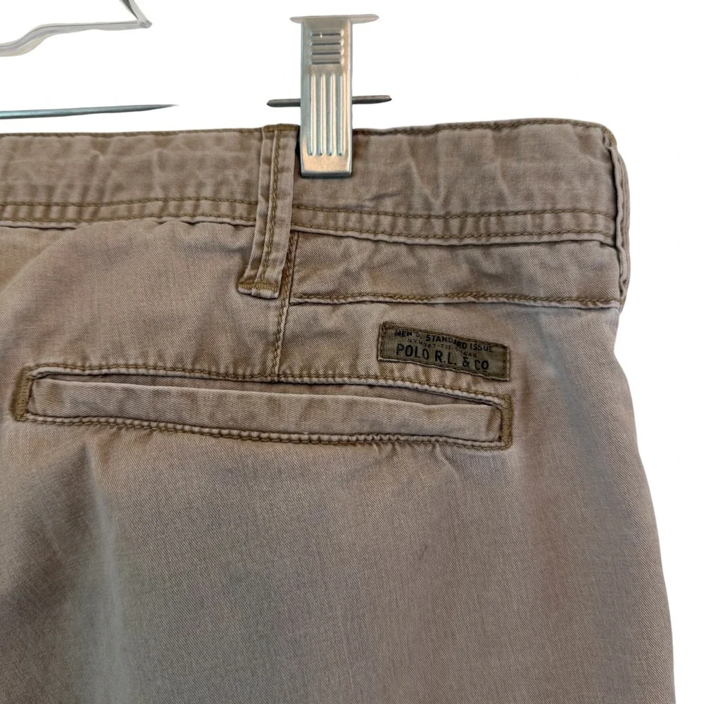 Polo Ralph Lauren Khaki Straight Fit Jogger Pants Drawstring Tan Fits 34/31 READ
